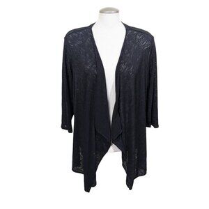 Vintage Cardigan Open Front Lightweight Sheer Womens Plus 3X Layering Popover